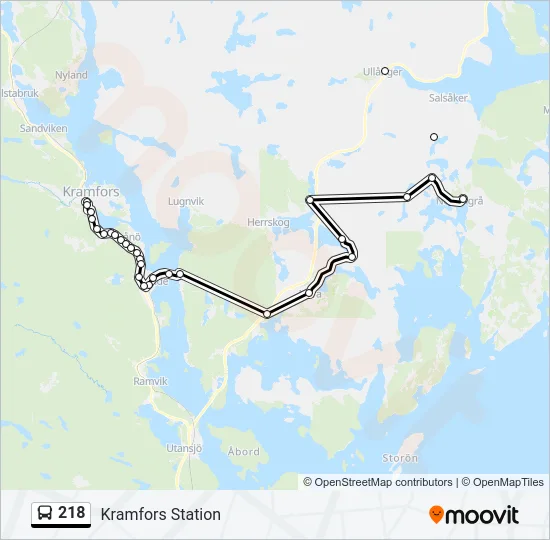 218 Bus Line Map