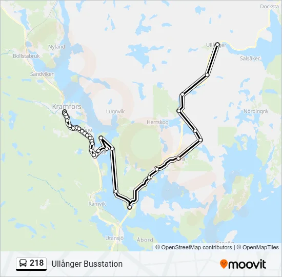 218 Bus Line Map