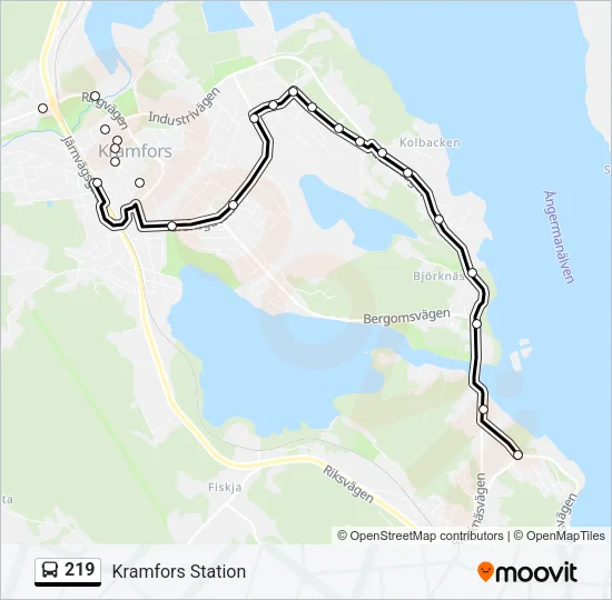 219 Bus Line Map