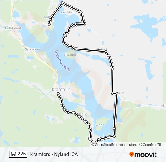 225 Bus Line Map