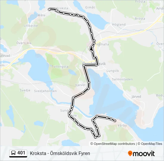 401 Bus Line Map