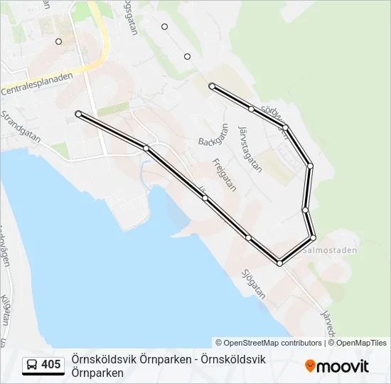 405 Bus Line Map