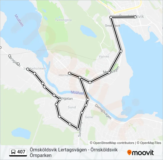 407 Bus Line Map