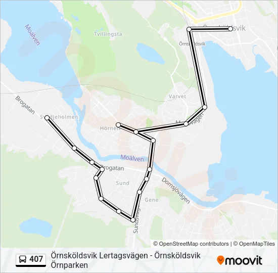 407 Bus Line Map