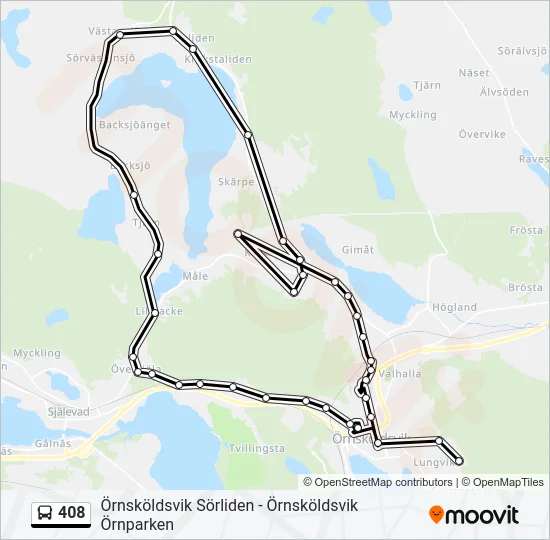 408 Bus Line Map