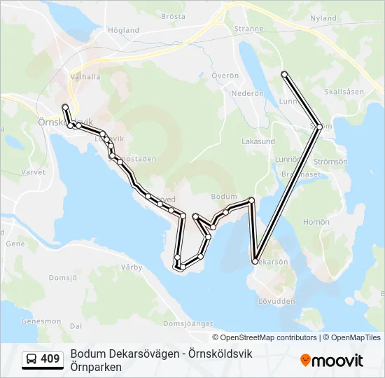 409 Bus Line Map