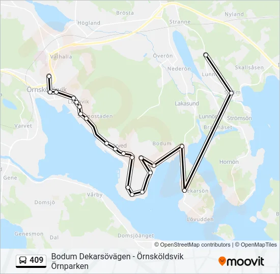 409 Bus Line Map