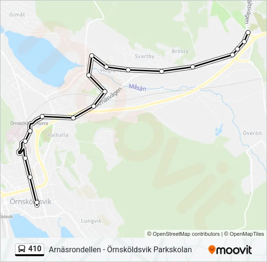 410 Bus Line Map