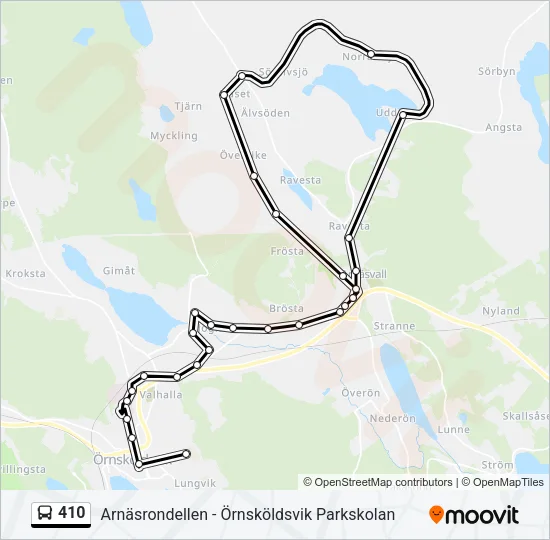 410 Bus Line Map