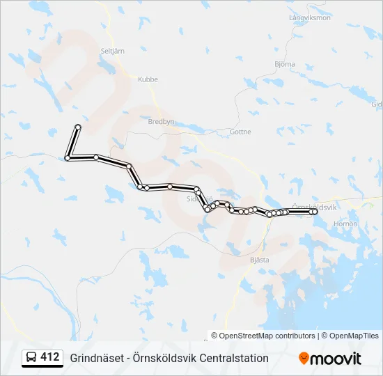 412 Bus Line Map