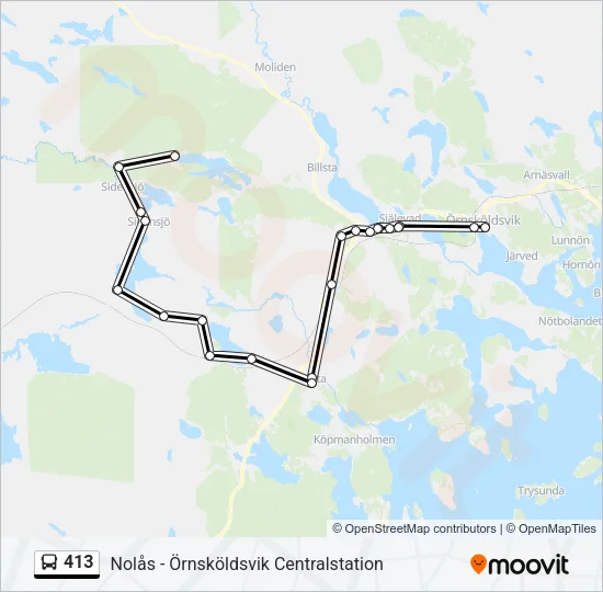 413 Bus Line Map