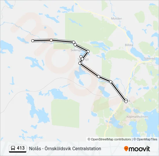 413 Bus Line Map