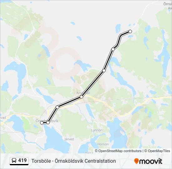 419 Bus Line Map