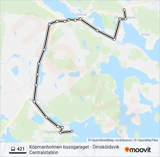 421 Bus Line Map