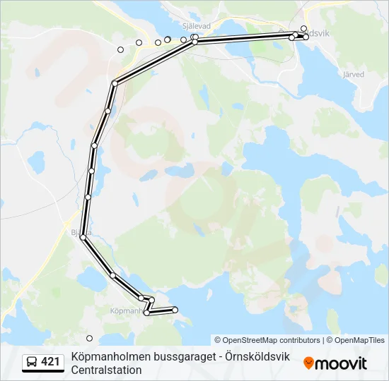 421 Bus Line Map