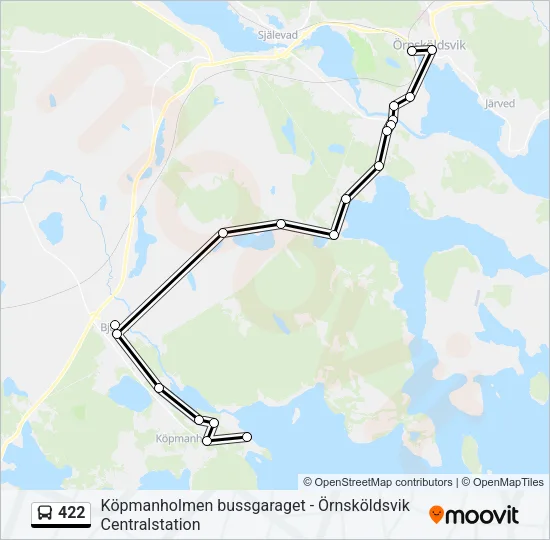 422 buss Linje karta