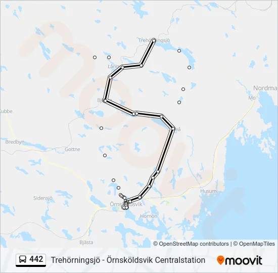 442 Bus Line Map