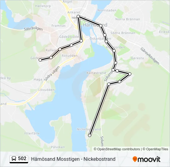 502 Bus Line Map