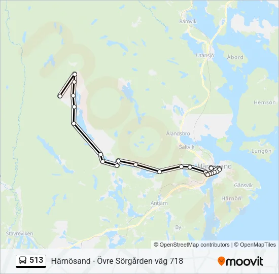 513 Bus Line Map