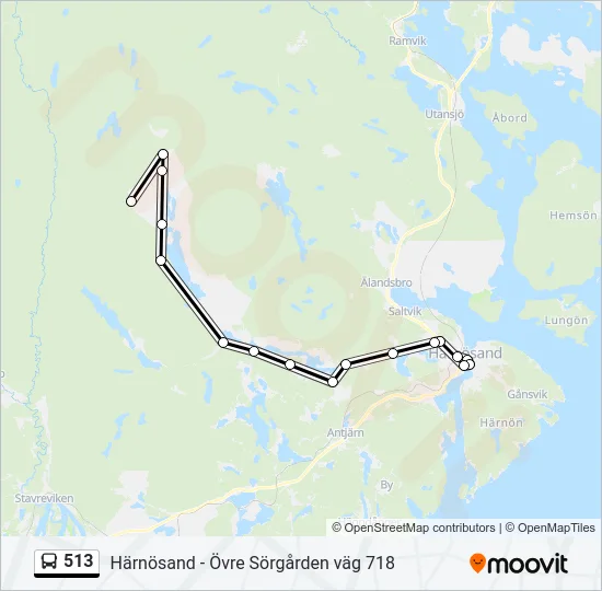 513 Bus Line Map