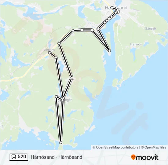 520 Bus Line Map