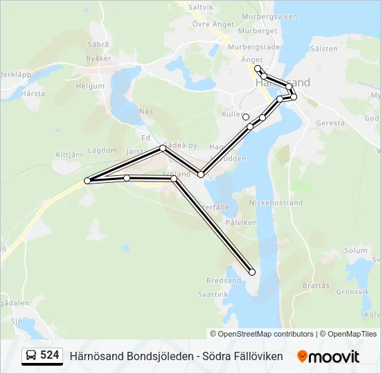 524 Bus Line Map