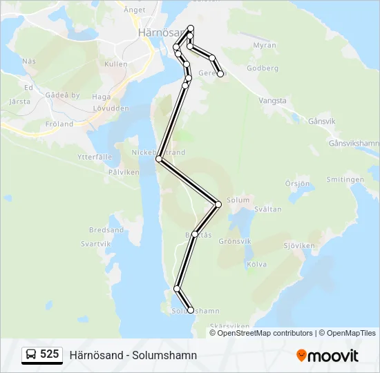 525 Bus Line Map