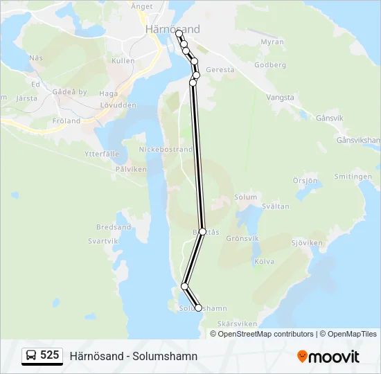525 Bus Line Map