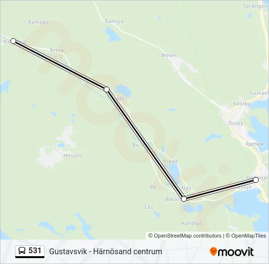 531 Bus Line Map