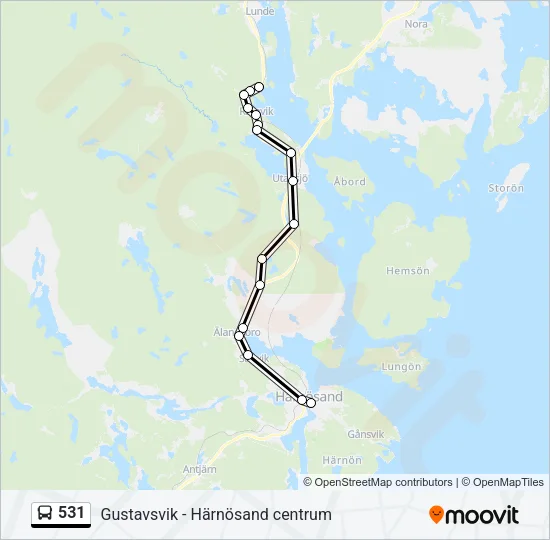 531 Bus Line Map