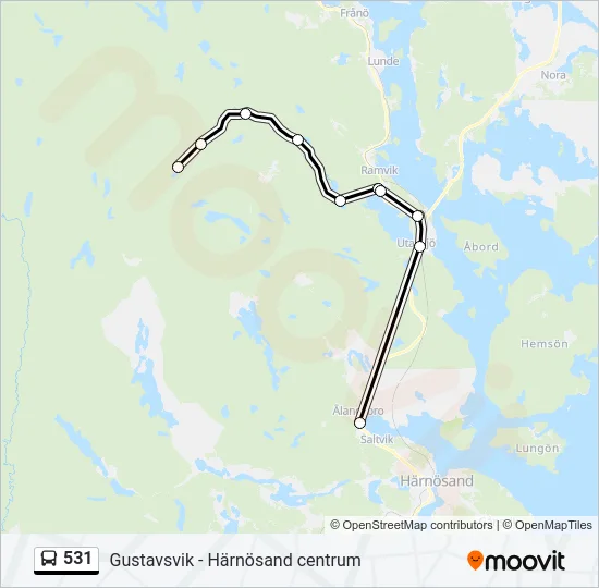 531 Bus Line Map