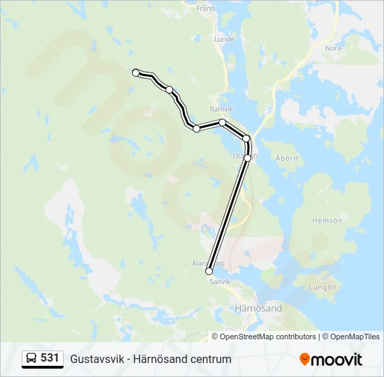 531 Bus Line Map