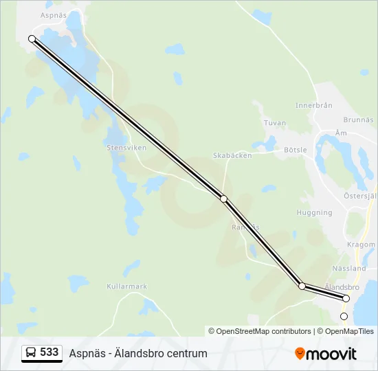 533 Bus Line Map