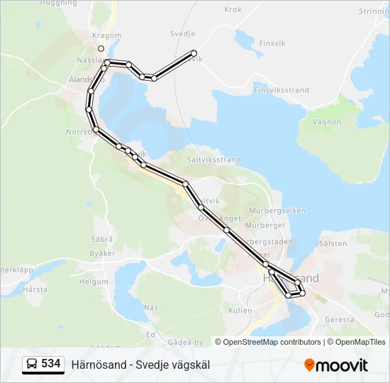 534 Bus Line Map