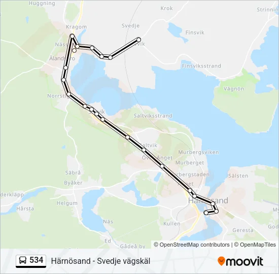 534 Bus Line Map