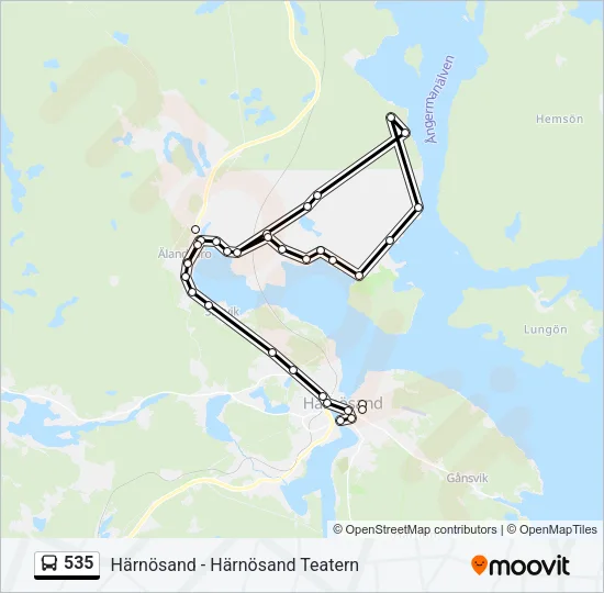 535 Bus Line Map