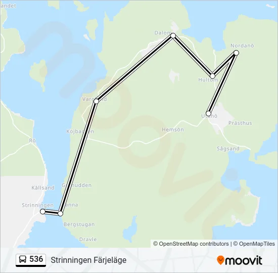 536 Bus Line Map