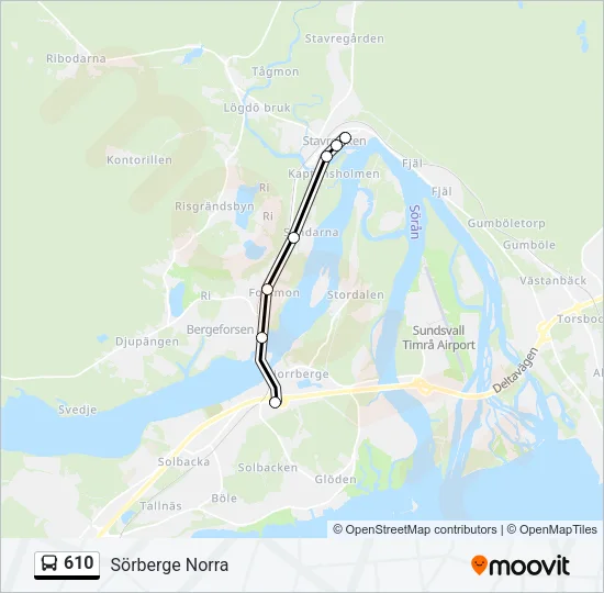 610 Bus Line Map