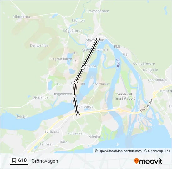 610 Bus Line Map