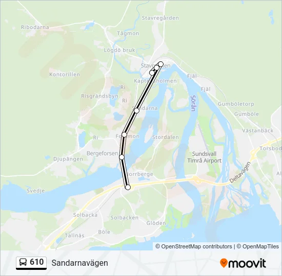 610 Bus Line Map