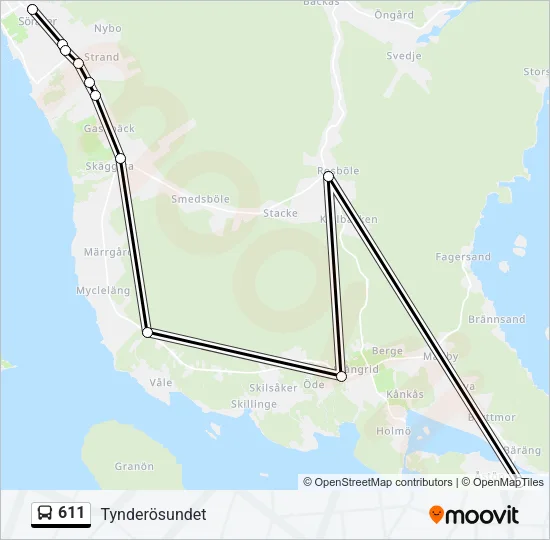 611 Bus Line Map