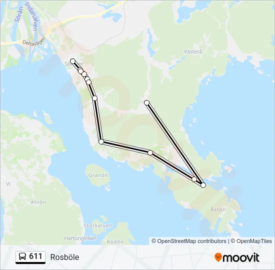 611 Bus Line Map