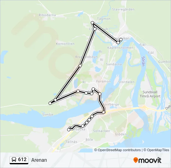 612 Bus Line Map