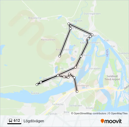 612 Bus Line Map
