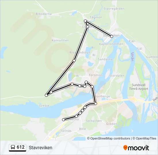 612 Bus Line Map