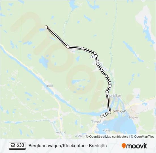 633 Bus Line Map