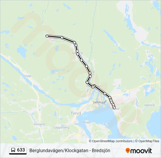 633 Bus Line Map