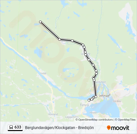 633 Bus Line Map