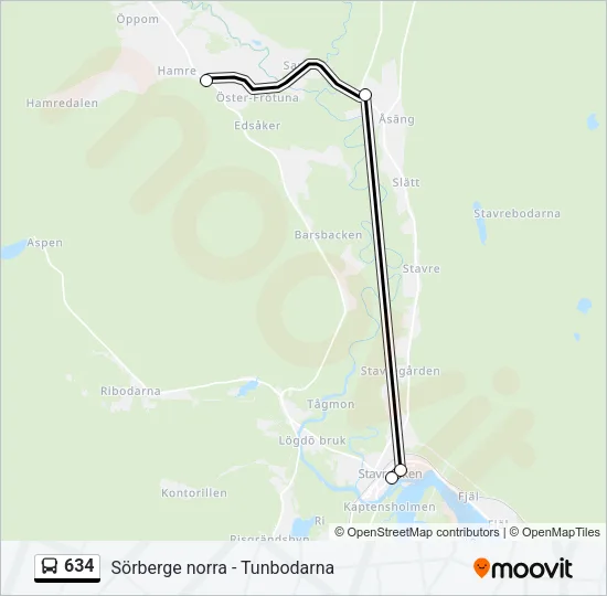 634 Bus Line Map