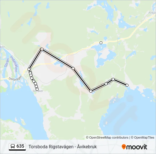 635 Bus Line Map